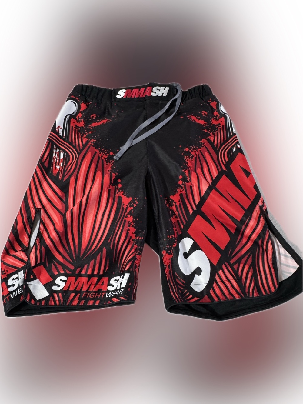 SMMASH Fightwear MMA Fight Shorts Men’s XL Red Black Grappling Muay Thai UFC